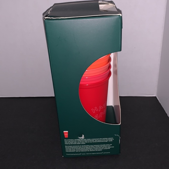 Christmas Holiday🎄6 Pack Starbucks Hot Reusable Cups Grande 16oz. with Lids 2019 - Picture 5 of 7